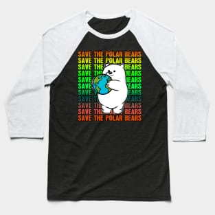 Rainbow Save the Polar Bears Baseball T-Shirt